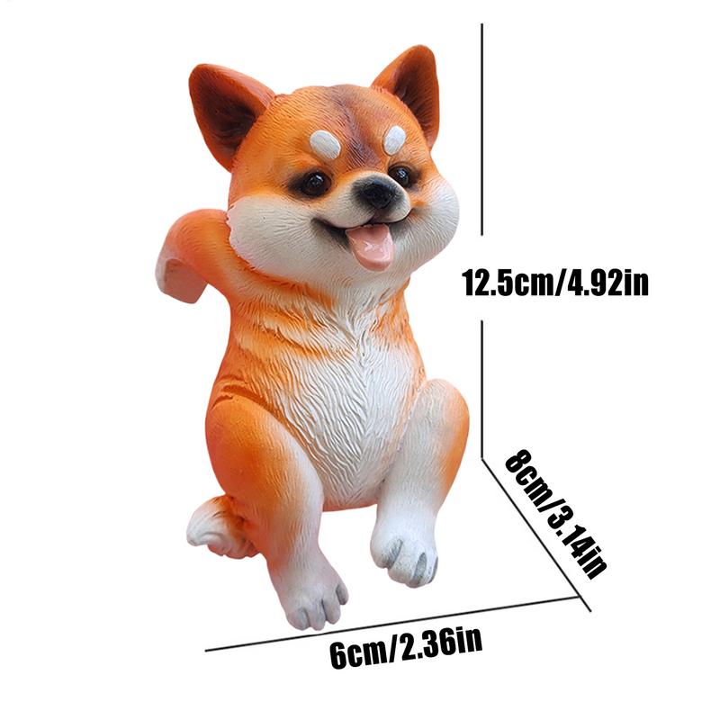Outdoor Dog Statue Cute Resin Dog Garden Statue Sculptures Ornament Flower Pot Pendant Animal Figures For Fence Yard Balcony
