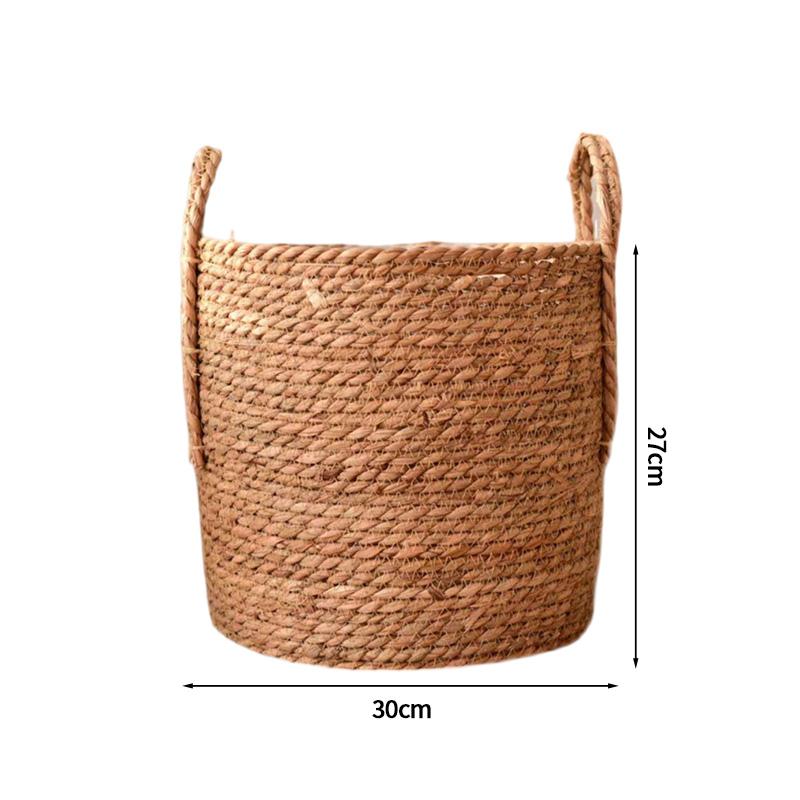 Handmade Woven Planter Basket Laundry Storage Decorative Basket Rattan Straw Garden Flower Pot Sundries Storage Basketes