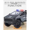 1/24 Tesla Police Cybertruck Off Road Alloy Metal Diecast Model Car Outdoor Collections Classic Trendy Toy Decorations Valentine Kids