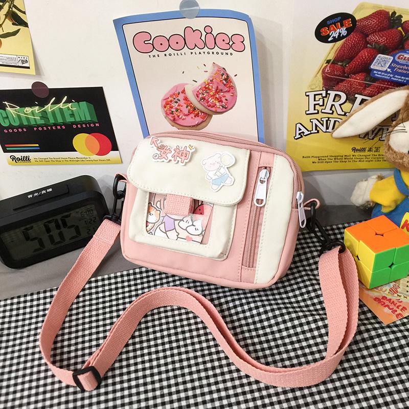 New Canvas Bag Female Student Small Bag Wind Messenger Bag Literary Versatile Cute Shoulder Bag