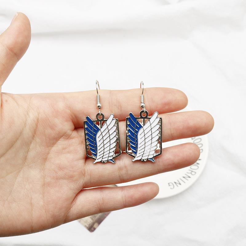 

Attack on Titan Survey Corps Wings of Freedom Logo Earrings
