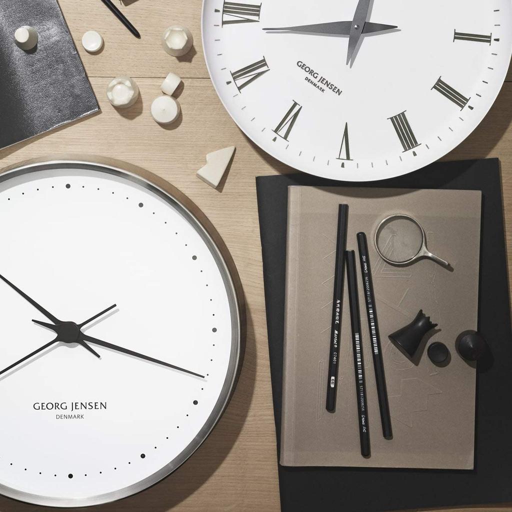 Georg Jensen Henning Koppel Analog Wall Clock, White, Diameter 30cm x Depth 6cm, Product Number: 3587583