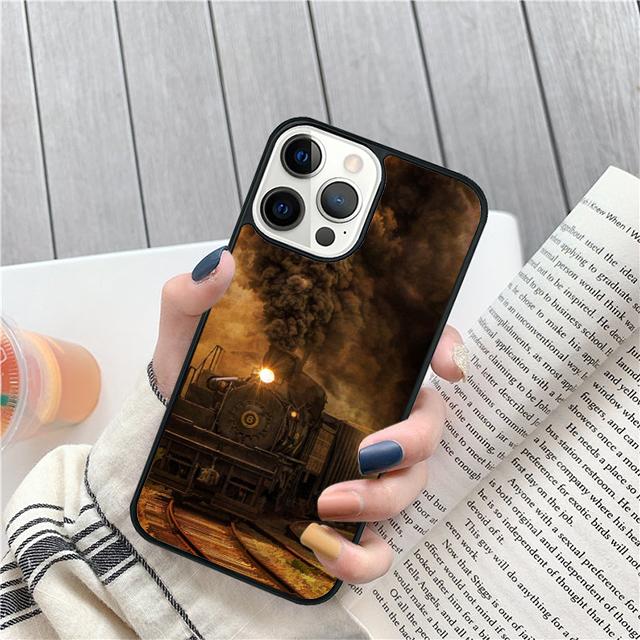 Vintage Steam Train Railway Coque Shell For iPhone 17 Air 15 16 14 13 12 Pro Max 11 Pro Max Plus Phone Case Cover