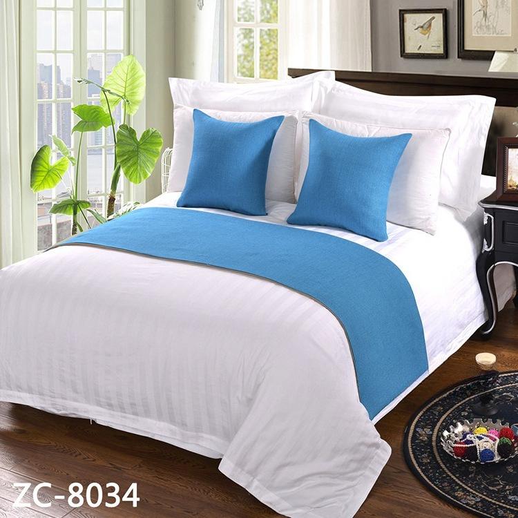 New Bed Tail Flag Decorative Cloth Home Textile Bedding Embroidered Long Strip Bed Cover Table Flag Universal in Multiple Colors