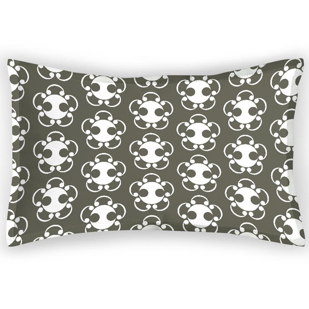 

Silk Summer Cool Pillowcase Gray Pattern Digital Print Japanese Simple Pillowcase Polyester Satin Shading Pillowcase 30 * 50/115g satin