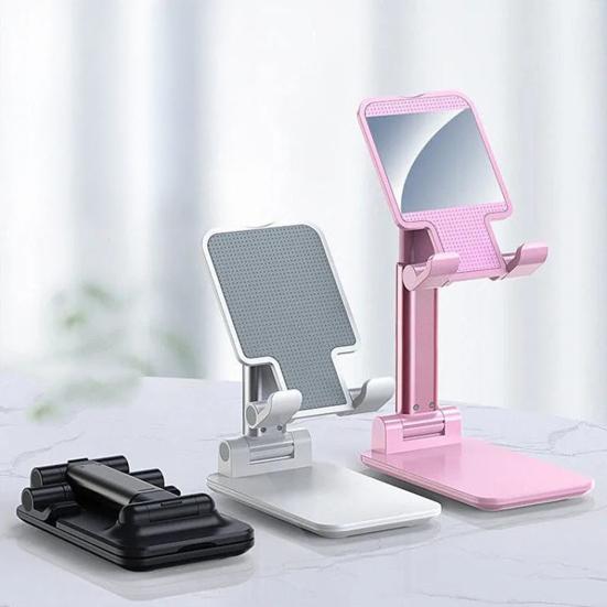 Adjustable Foldable Phone Stand Portable Desktop Holder for Tablets Smartphones Non-Slip Scratch-Proof Phone Mount for Video Calls Streaming Travel