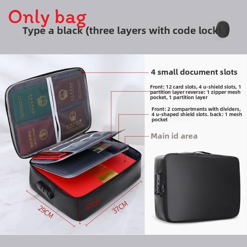 Travel Document Organizer With Fireproof Silicone For Family And Travel Use