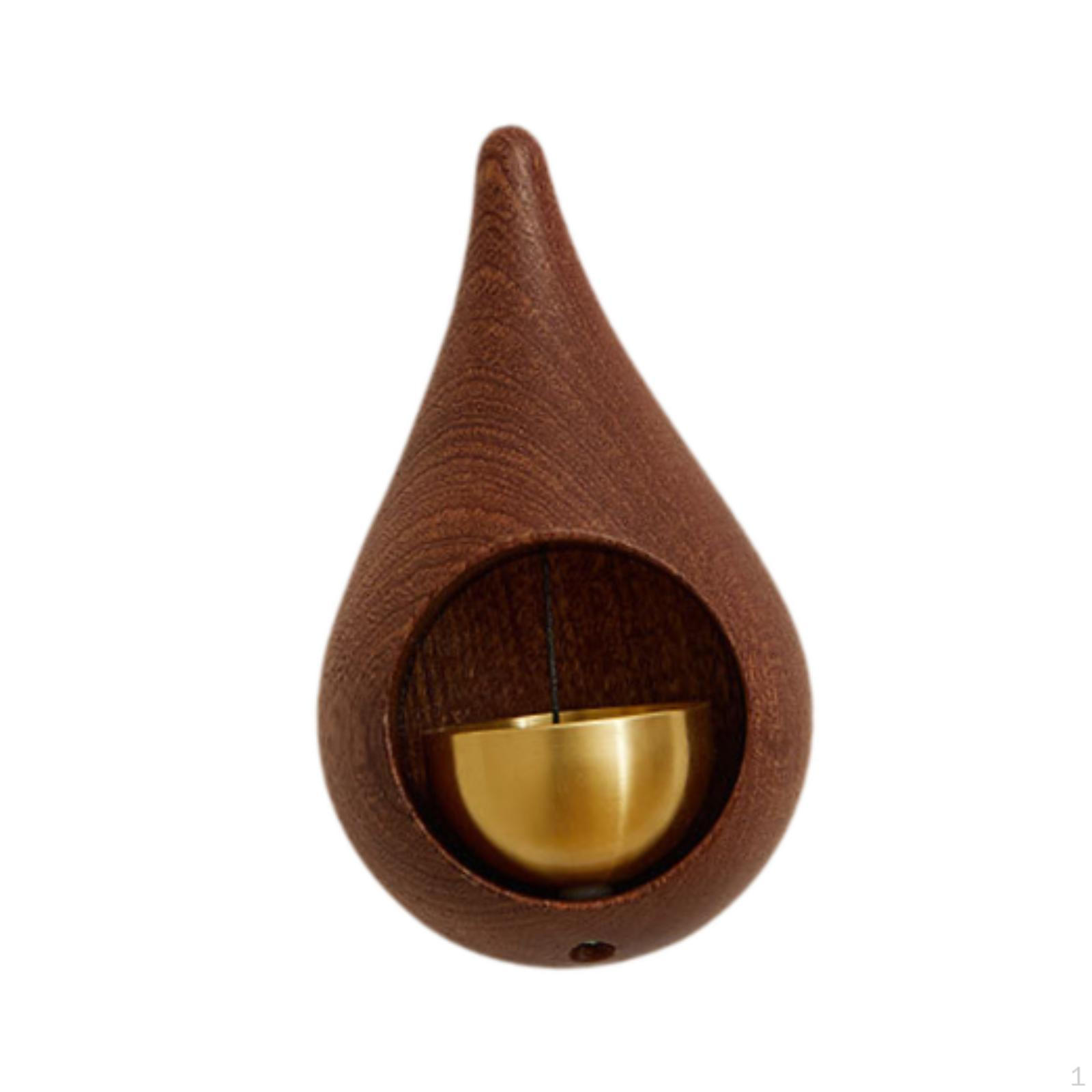 

Shopkeepers Door Opening ,Chime Ornament Decor Wood Doorbell with Brass Room Garden Wardrobe Dark Color