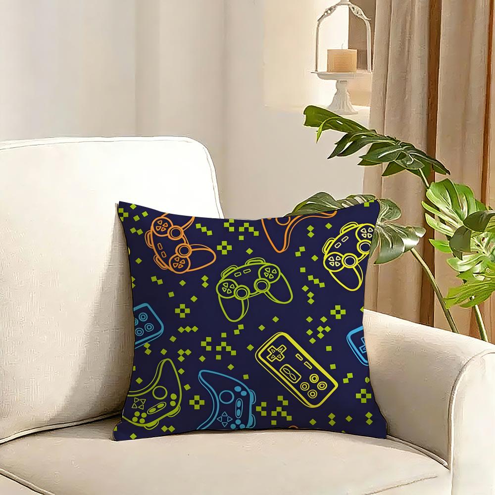Game Handle Cushion Cover Reversible Plush Pillow Cover Soft Fluffy Home Decor for Sofa Bedroom