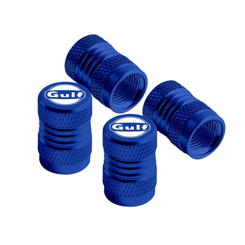 4pcs Metal For GULF Badges Jaguar Land Rover Skoda Seat Hyundai Volvo Peugeot Car Wheel Tire Valve Caps Covers Accessories