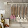 Valentine'S Day Pink Love Silicone Spatula Heart-Shaped Wooden Handle Baking Spatulas Kitchen Utensils Making Cake Baking Tool