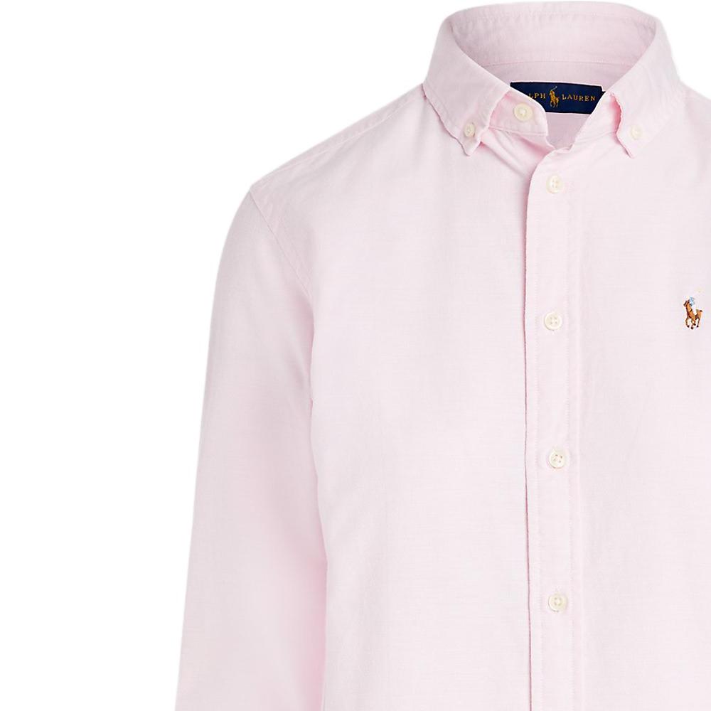 Polo Ralph Lauren Ss23 Solid Color Polo Collar Single Breasted Long Sleeve Shirt Women Shirts Pink 211747514-017