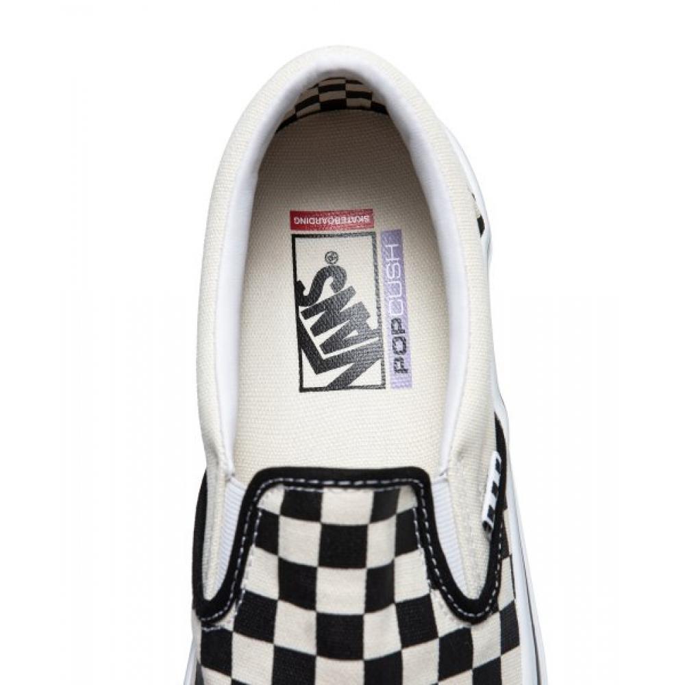 Vans Slip On    Skate  Checkerboard  Black  Off White Vn0a5fcaauh1