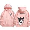 The Spring and Autumn Melody and Kuromi Cartoon Anime Periphery Girl's Hoodie Sweet and Lovely Parent Child Pullover