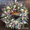 Easter Wreath Decor With Artificial Daisies Sunflowers Door Wall Hanging Home Party Decoration
