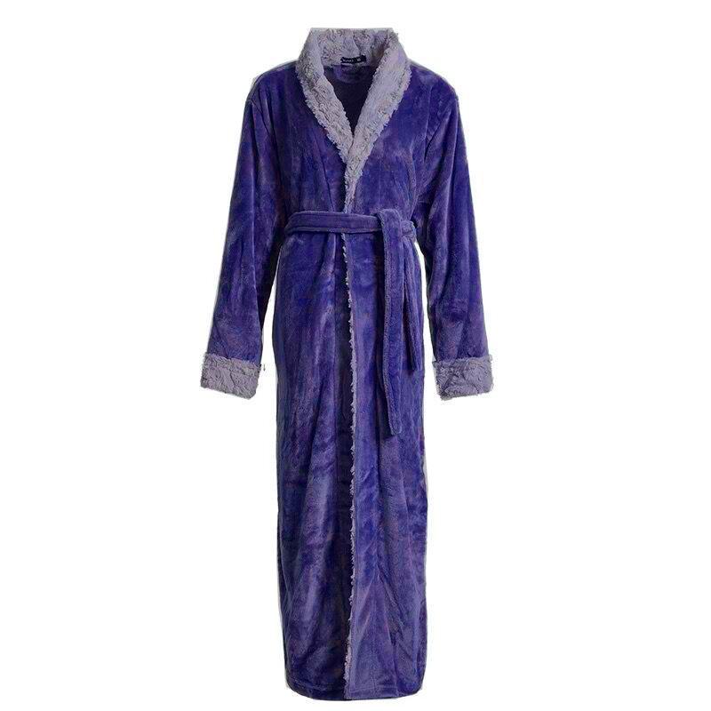 Robe de pyjama en flanelle d'hiver 2021 pour femmes et couples avec col en fausse fourrure