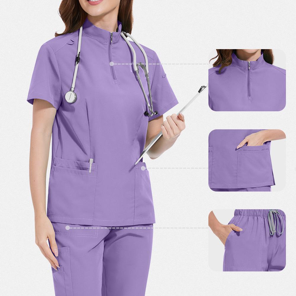 Unisex Quick-Drying Short-Sleeved Doctor's Coat for Surgery and Beauty Work
