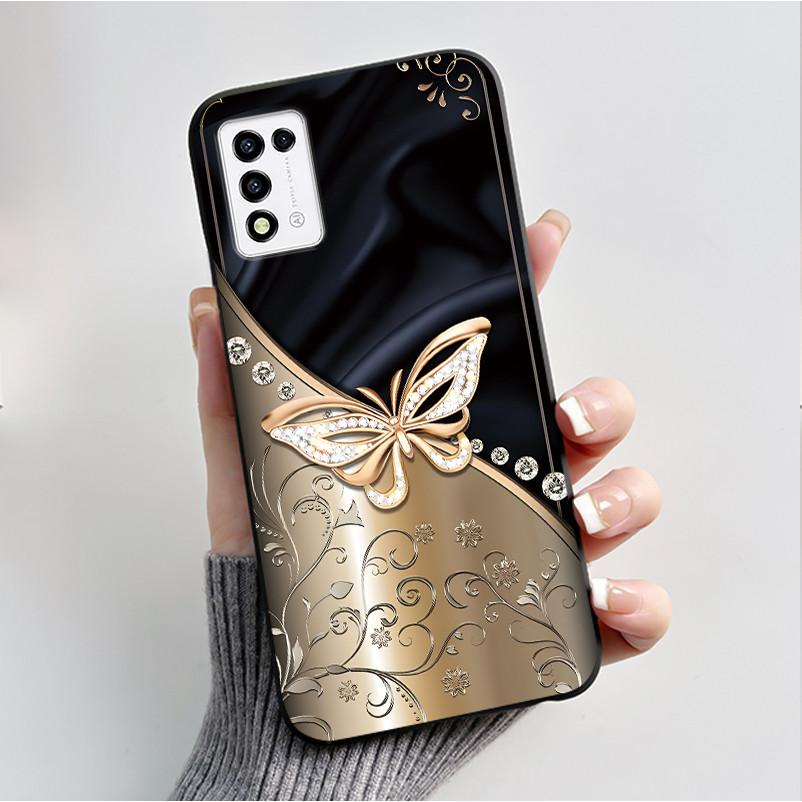 Phone Case For ZTE Libero 5G III A202ZT / Libero 5G II A103ZT Casing Fashion Butterfly Flower Black Soft TPU Case Silicone Cover
