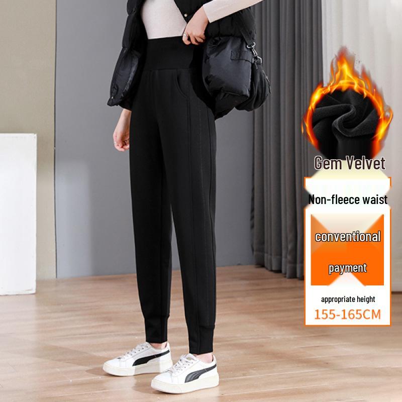 Unisex Lambswool Jogger Pants for Kids – High Waist, Thickened, Plus Velvet, Warm and Casual for Autumn and Winter.