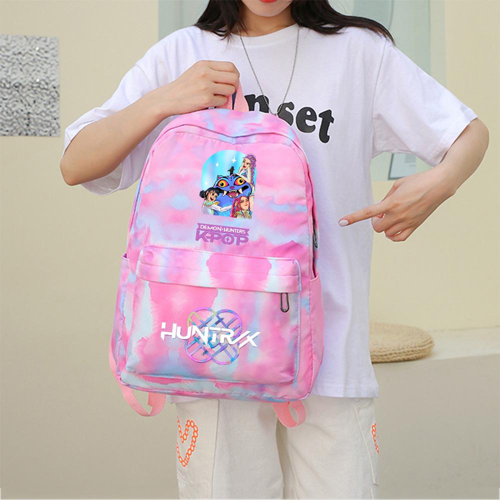 3Pcs/set Cartoon Demon Hunters Printed Backpack with Lunch Bag Pencil Case for Teenager Girl Boy Large Capacity Waterproof Bookbag Gift Mochila