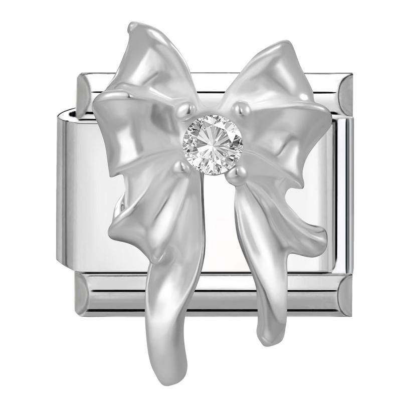 Shiny Colorful Crystal Butterfly Bow Knot Heart Italian Charm Links Fit 9mm Stainless Steel Bracelet Women Y2K DIY Making Gift