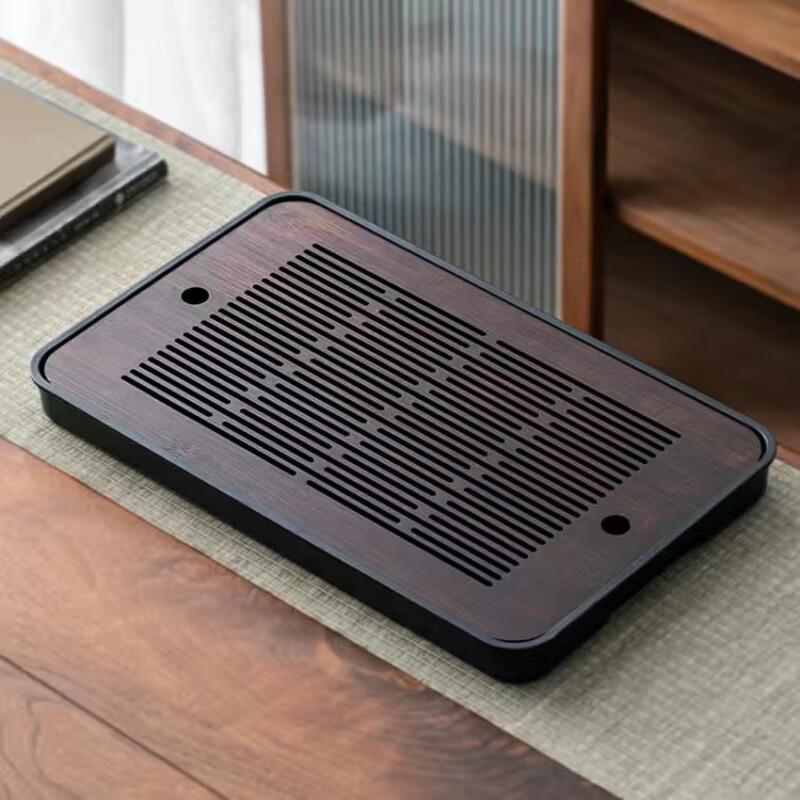 Portable Bamboo Draining Tea Tray 43x26cm