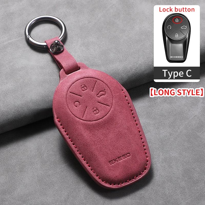 Leder Autoschlüssel Hülle Abdeckung Schale Fob für Chery EXEED LX TXL AtlantiX ET ES VX Auto Schlüsselanhänger Halter