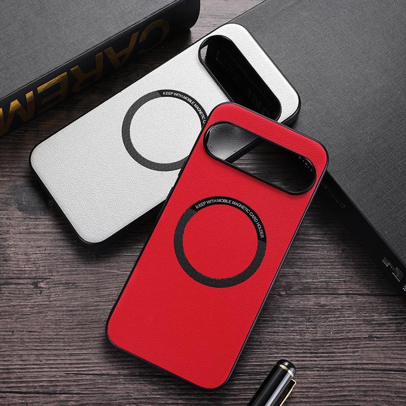 Solid Color Leather Magnetic Case for Google Pixel 9 Pro/6/7/8 - Full Coverage Protective Cover
