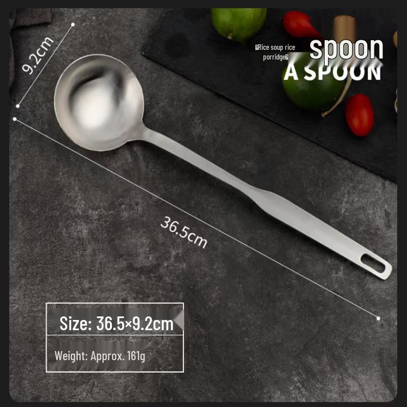 Thickened Brushed Stainless Steel Ladle with Long Handle - High Temperature Resistant, Customizable Logo, Perfect for Hot Pots.