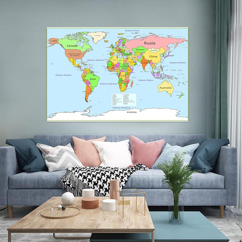 Mapa světa - Vzdělávací mapa Plakáty Nástěnné závěsy, Geografický nástroj, Vzdělávací pomůcky, Potřeby pro domácí školu a učebnu