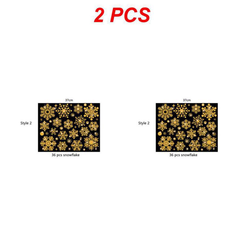 1/2/4PCS New Year Wallpaper Christmas Glitter Snowflake Window Sticker Electrostatic Wall Stickers Snowflake Door Glass Decor