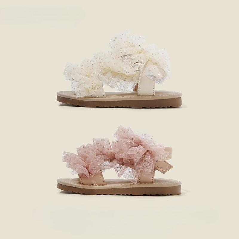 Children Clothing Yulin-001 Girls Princess Sandals New Fashionable Daily Walking Sweet Cute Baby Korean Edition Shoe Child Soft Lace Summer Step Shoes Cm