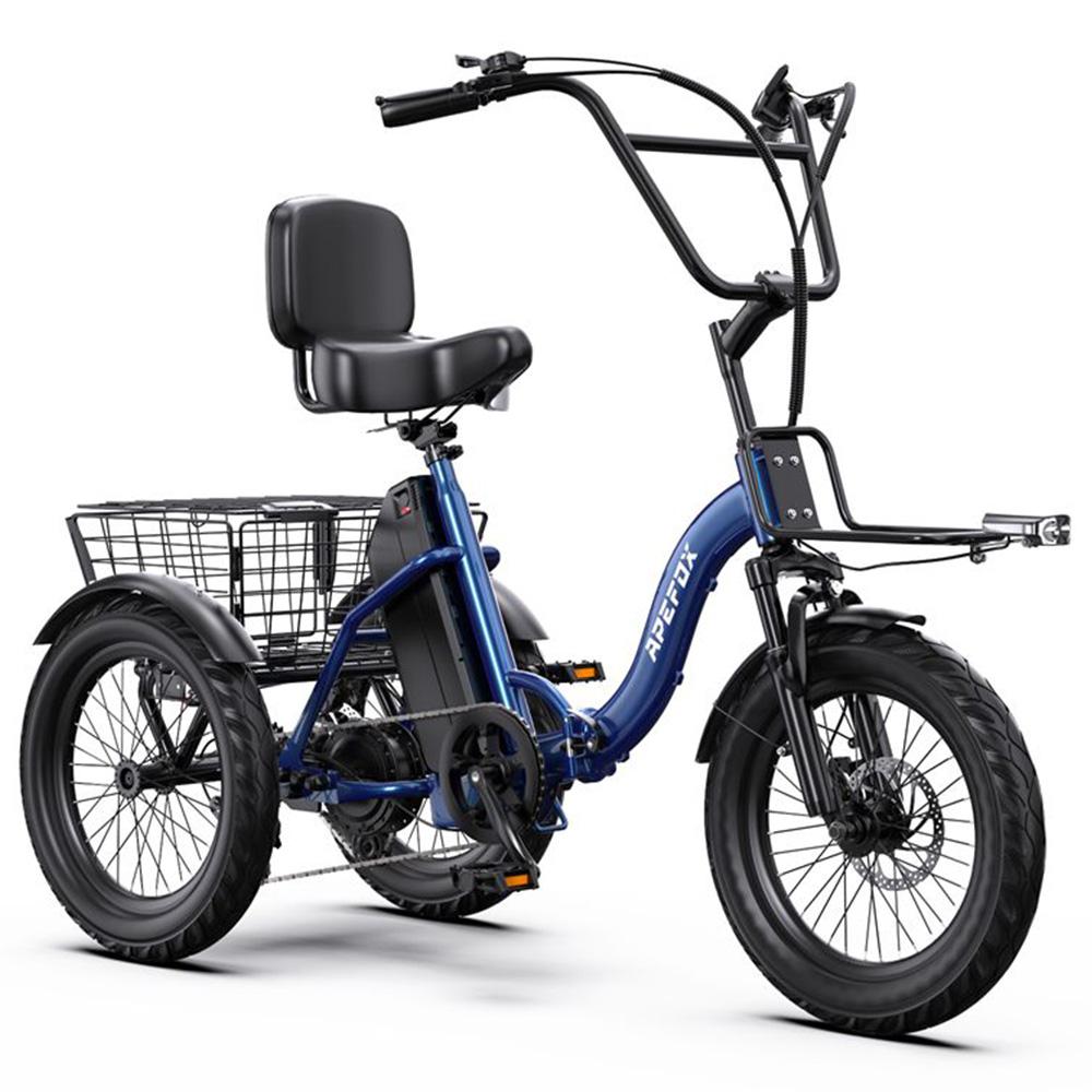 Elektrický bicykel Apefox Rh30 18" koleso 500W motor Mestský elektrický nákladný bicykel 48V 15Ah Dvojité kotúčové brzdy 7 rýchlostí Maximálny dojazd 70 km Modrý