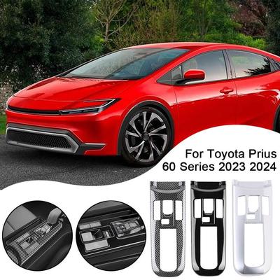For Toyota PRIUS 60 Series 2023 2024 ABS Black Rear Row Seat Center Water Cup Holder Decoration Frame Cover Interior Accessories