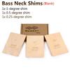 3PCs Bass Neck Shims Guitar Neck Shims 0.25 0.5 1 Degree Bass Guitar Neck Solid Maple Wood Shims For Bass Guitar Repair