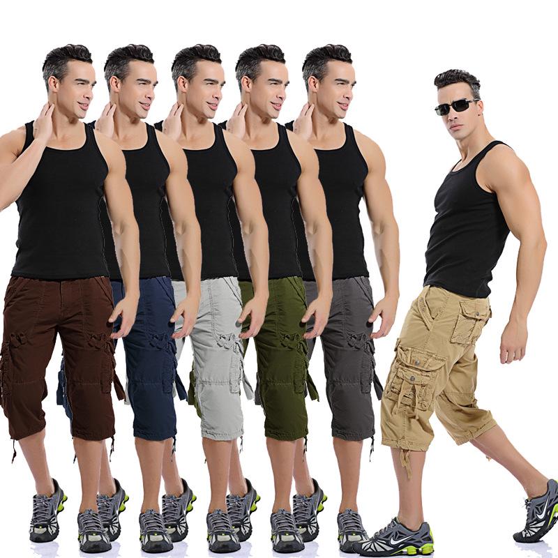 2016 Sommer Herren Casual Multi-Pocket Sieben-Punkt Cargohose