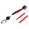 Golf Club Cleaning Kit Retractable Brush Groove Cleaner Club End Cleaner Durable Plastic Steel Golf Club Cleaner Red