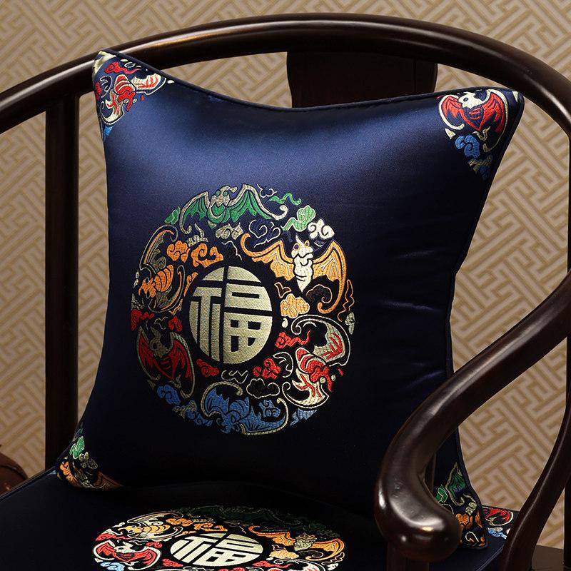 Chinese-Style Jacquard Square Pillow Cover Embroidered Lumbar Pillow Case Sofa Large Backrest Cover Hotel Office Home Decor