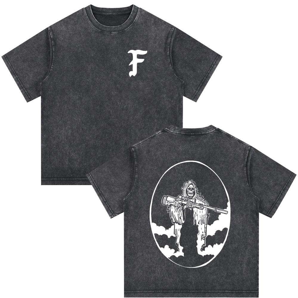 Forward Observations Group Skeleton Vintage Washed Tshirt Men Women Clothing Fashion Retro Oversized Casual T Shirt Streetwear