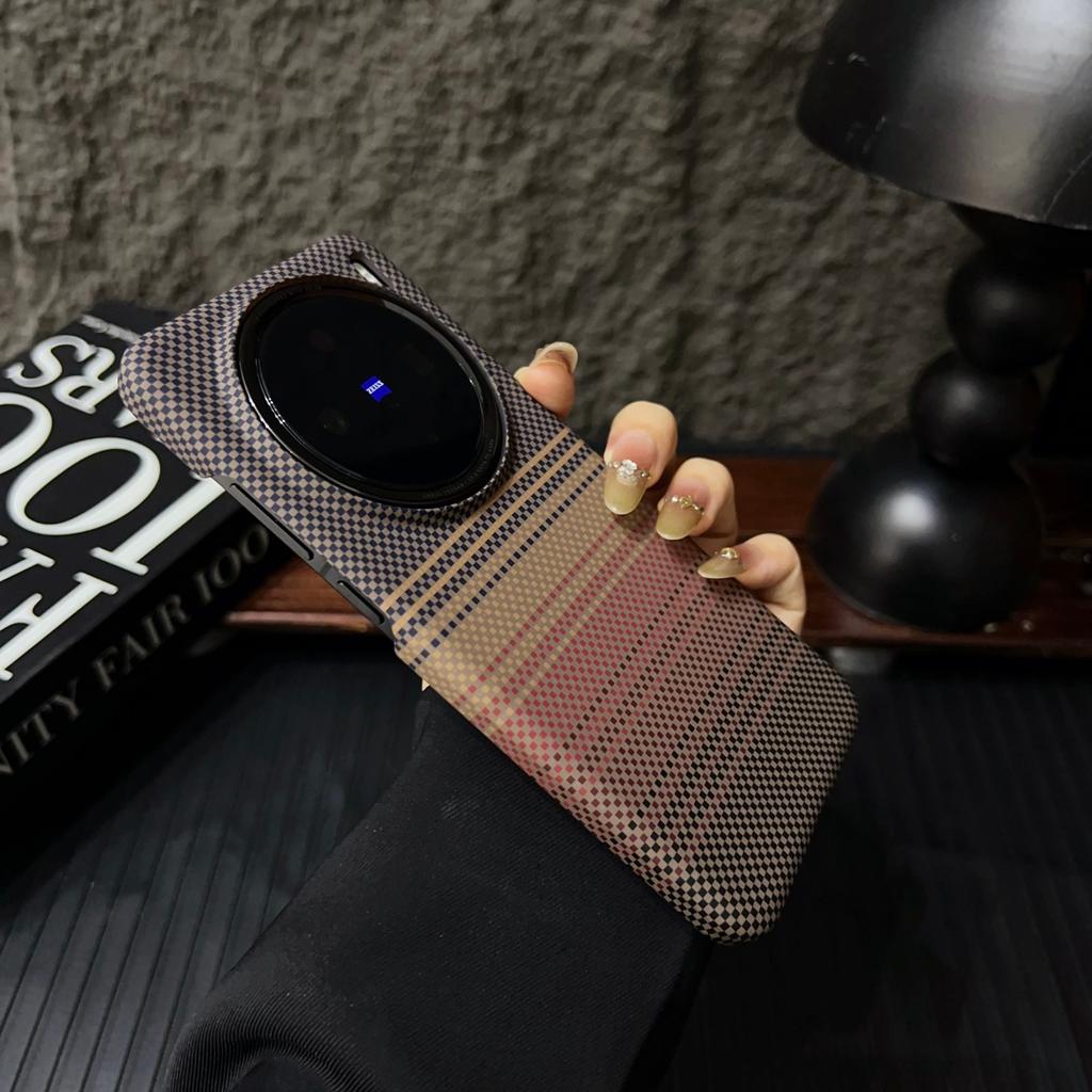 Applicable To VIVOX111pro Kevlar Pattern Mobile Phone Case X111 Half Pack Carbon Fiber Pattern Anti-drop Magnetic Protective Cover