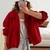 2025 Fall Winter Red Quick Dry Windproof Turtleneck Coat Women Slim Fit Commute Fashion