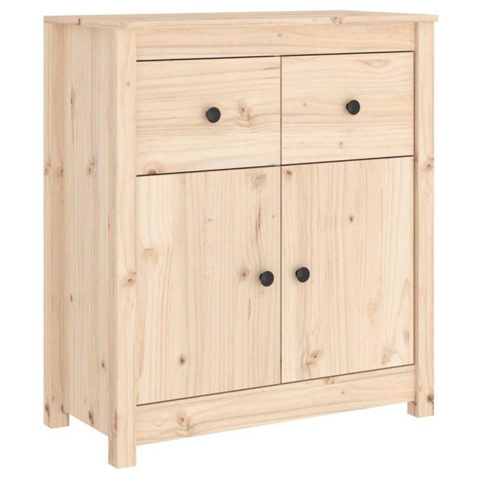 Low Buffet - Solid Wood - 70x35x80 Cm - Brown - Large Storage Space - Ideal for Living Room