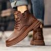 Martin Boots Men's 2025 New Autumn Douyin Same Retro High-top Casual Leather Shoes Tooling Platform Short Boots Cotton Shoes