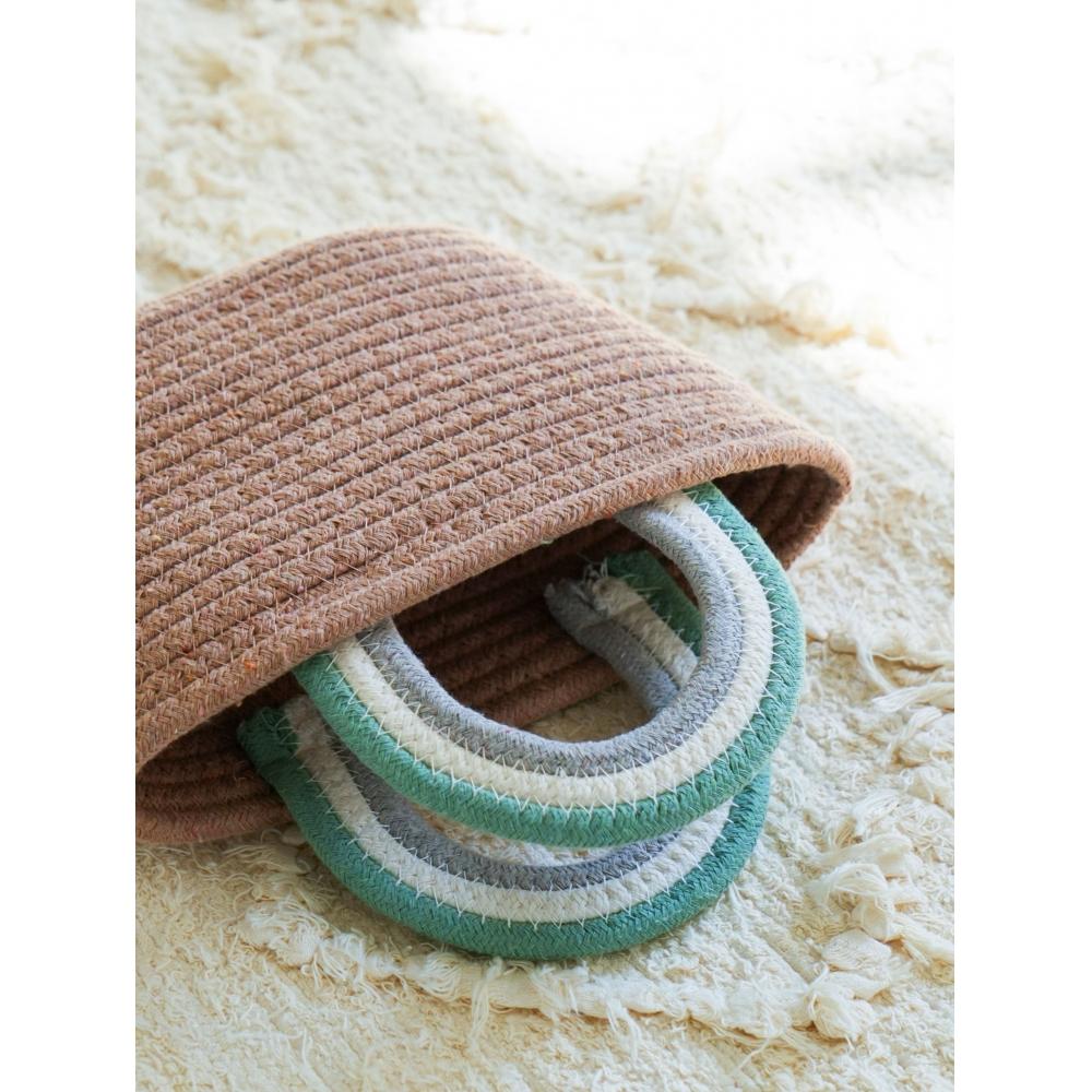 Bolsa con Asa Tejida Daiso Verde Marrón