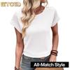 Women's Fashion Casual O-Neck Short Sleeve Blouses & Shirts