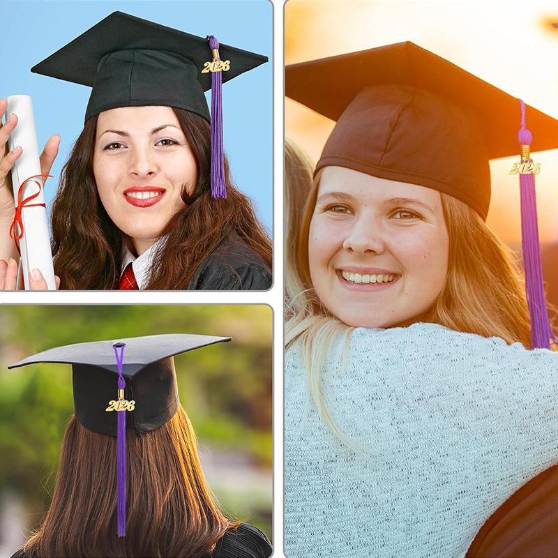 2026 Graduation Cap Headwear With Tassel For High School & Bachelor Degree Cap Unisex Graduation Dress Ceremony Hat Master