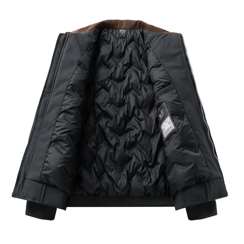 Wrinkle-resistant Down Jacket Men's Winter Lapel % White Duck Down Cold-resistant Loose Thickened Solid Color Jacket