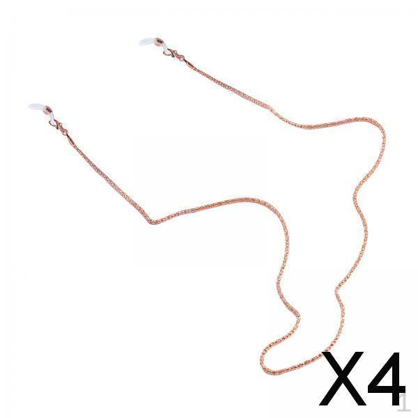 

4xChic Reading Glasses Chain Hanging Rope Retainer for Women Alloy Cord String Rose