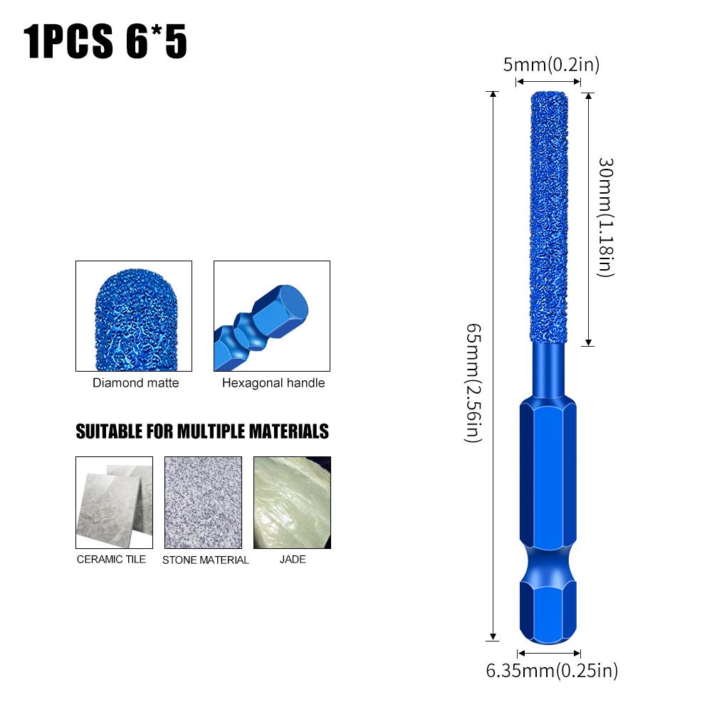 Hexagonal Shank Grinding Head Marble Tile and Stone Grinding Head New Type of Brazing Drilling and Grinding Head