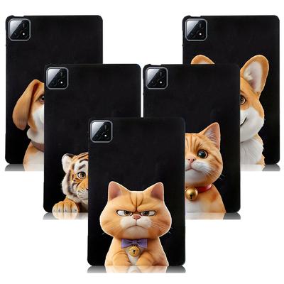 Weiche schwarze TPU-Schutzhülle mit Cartoon-Welpen und Katze für Xiaomi Pad5 Pad6 Redmi Pad SE Redmi Pad Pro stoßfeste Tablet-Hüllen Xiaomi Pad 6S Pro